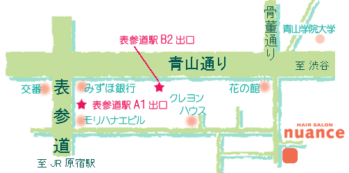 ヘアーサロン ニュアンス表参道の地図
